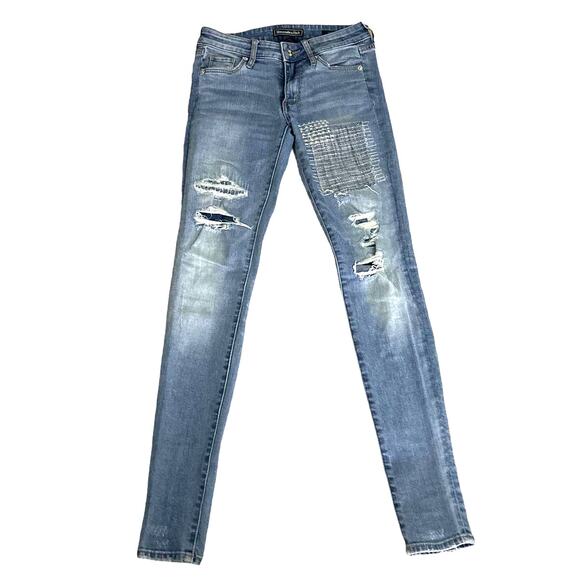 Abercrombie & Fitch Denim Blue Signature Collection Super Skinny Jeans Size 24 - Picture 1 of 4